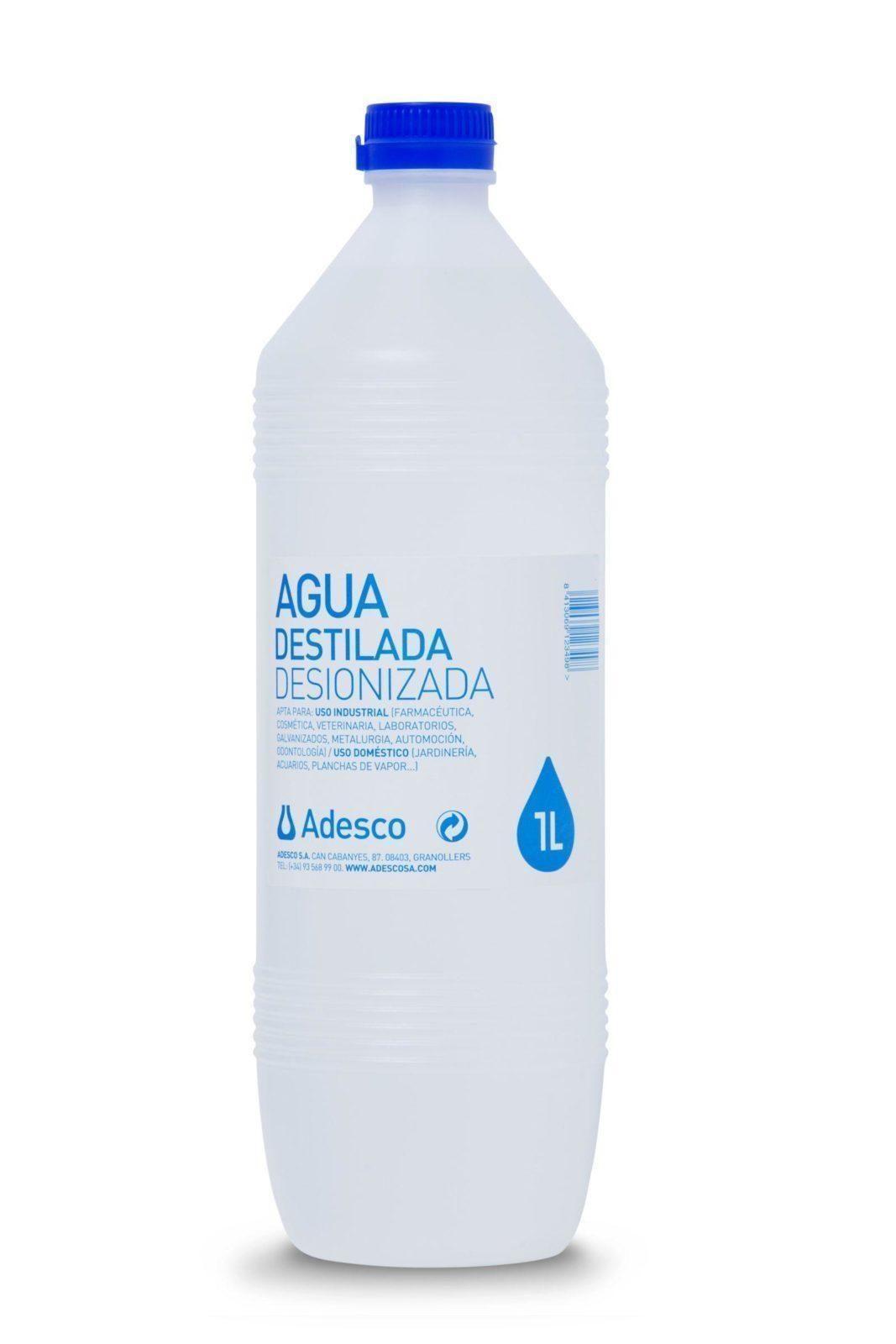 Agua Desionizada (Destilada) en Botella de 1 Litro - Adesco