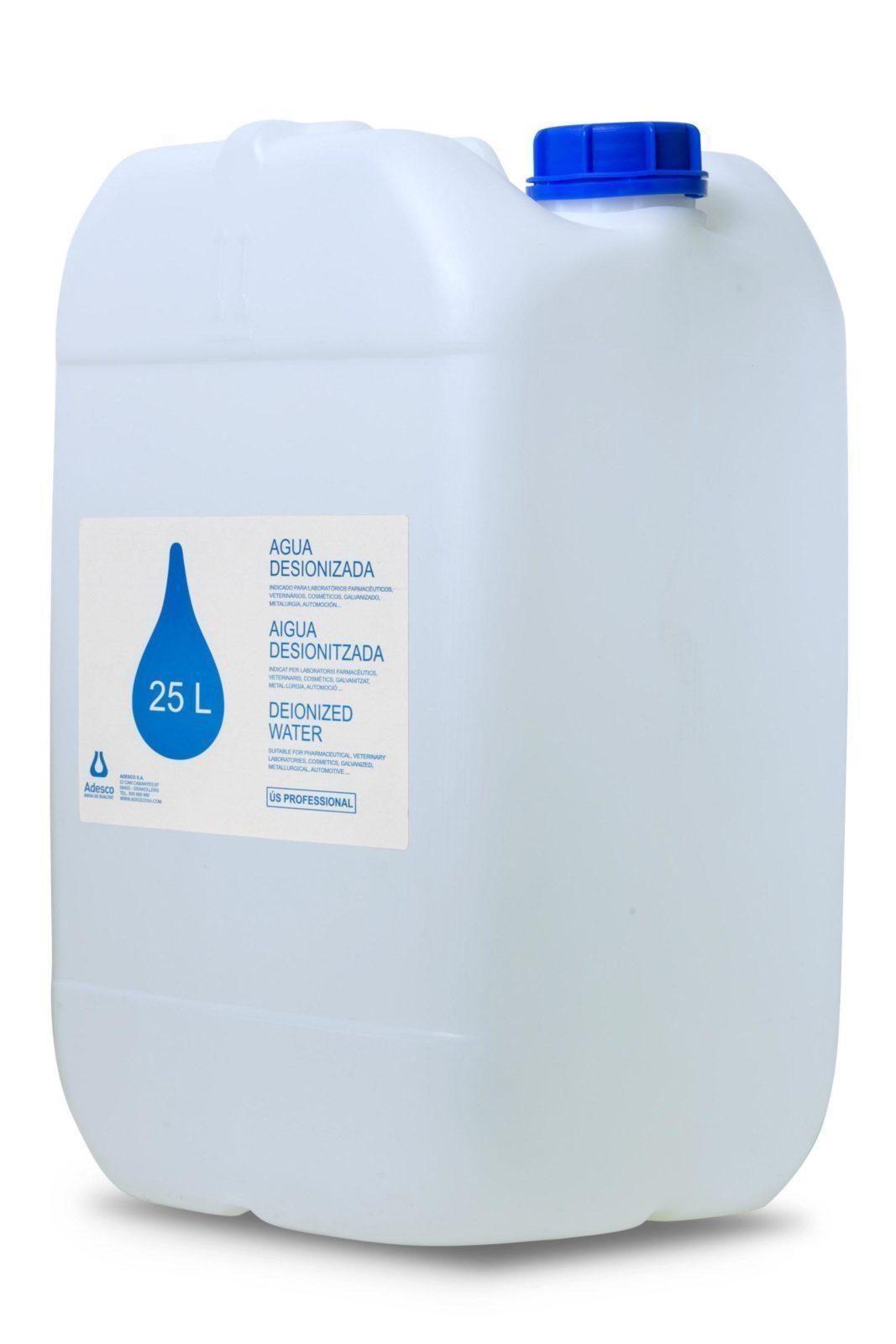 Agua Desionizada en Bidón 25 litros - Adesco
