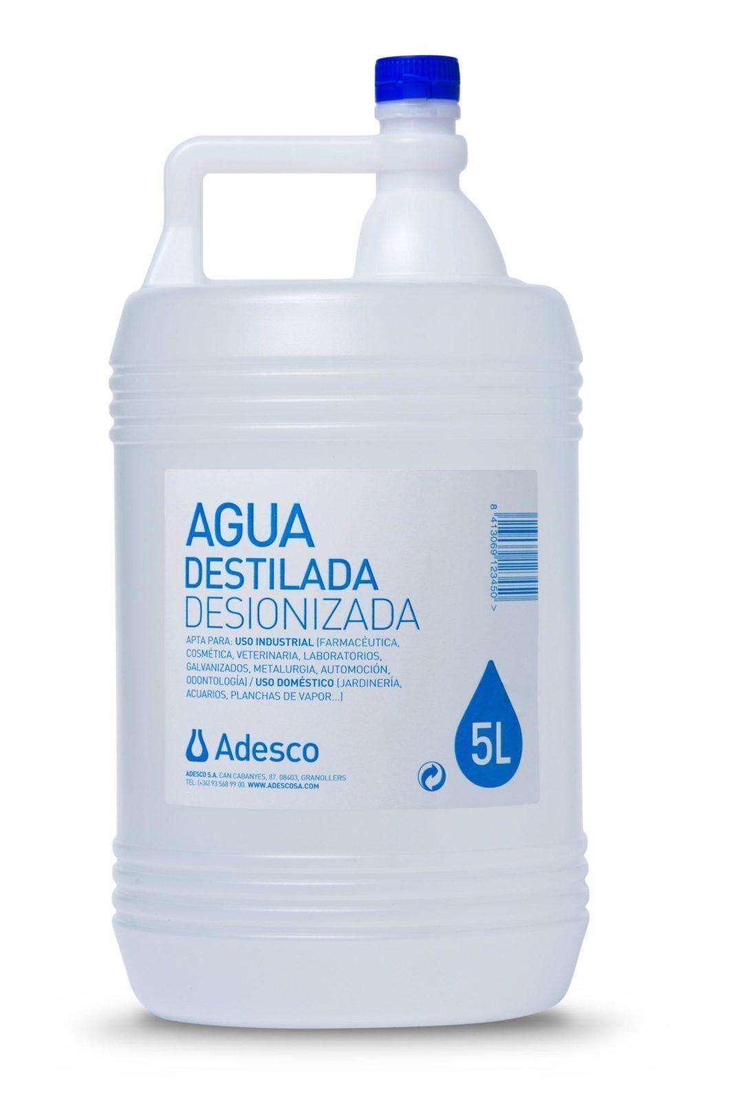 Eau Désionisée (Distillée) en Bouteille de 5 litres - Adesco